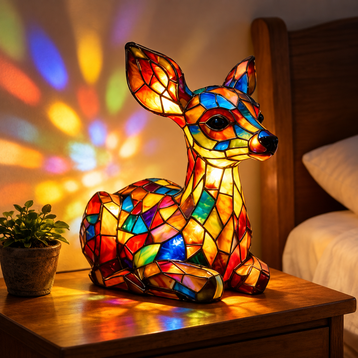 Deer-Themed Sandy Lamp
