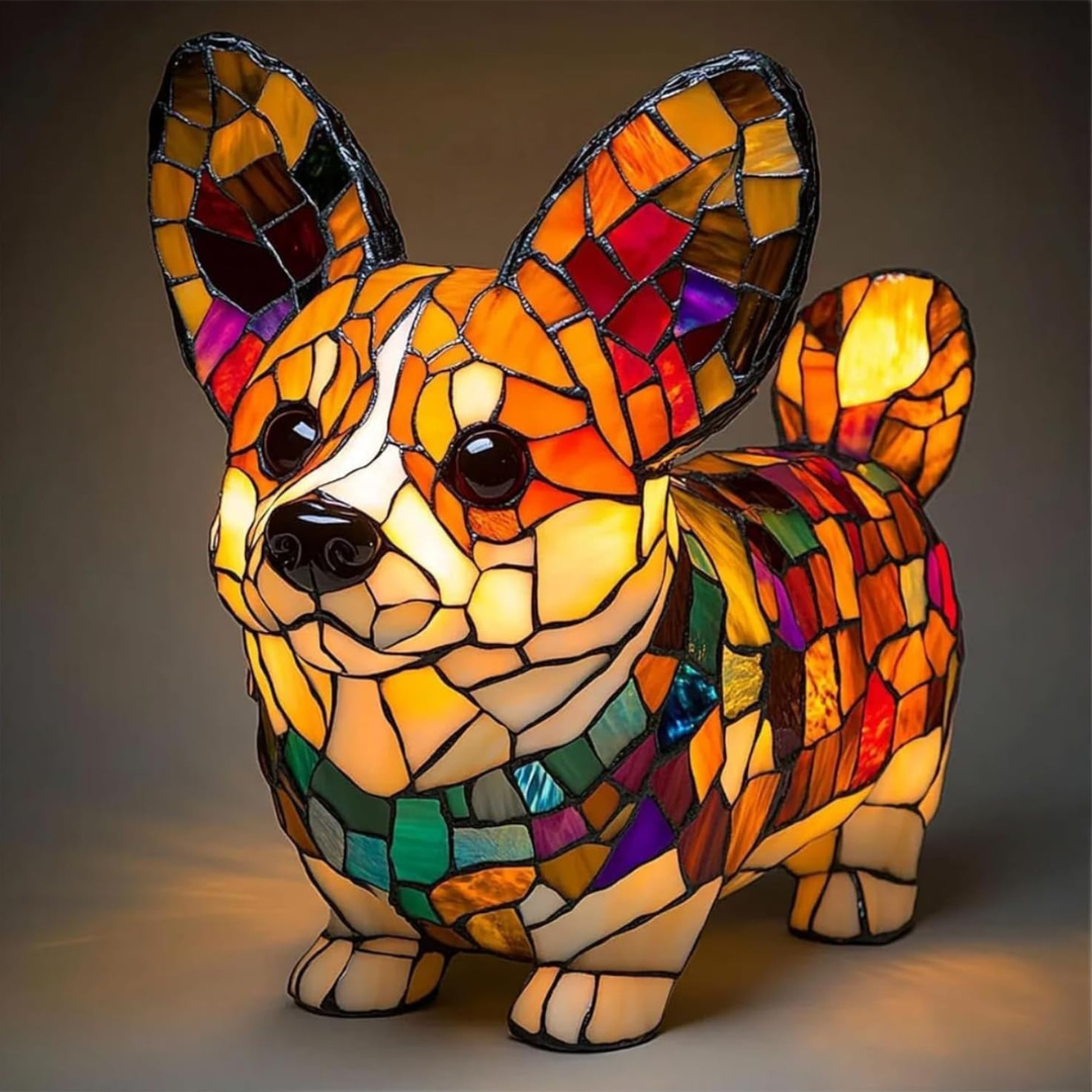 Ziggy – Magical Dog Lamp – corgi-style dog with large ears