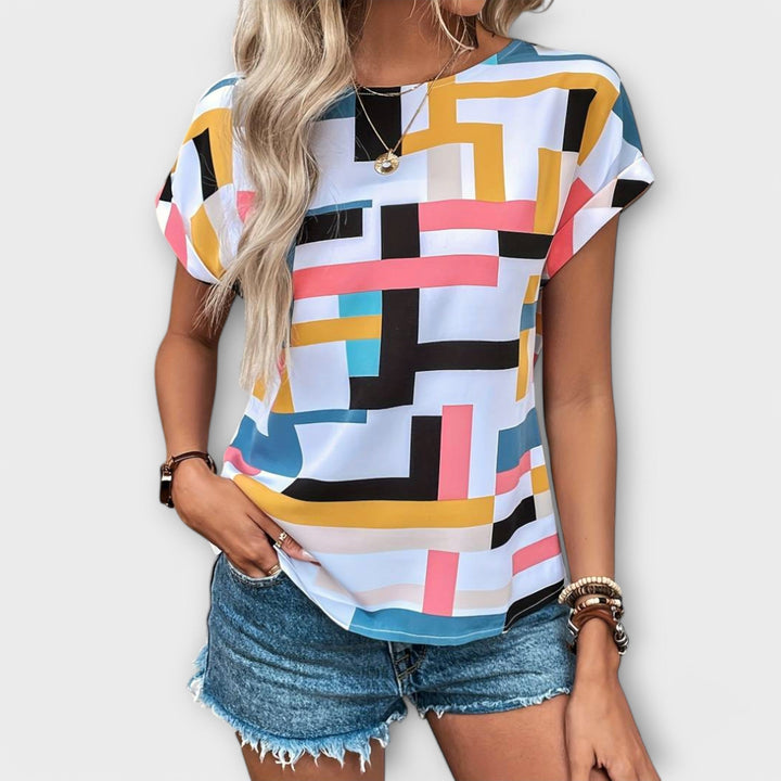 Marietta | Colourful Geometric Blouse