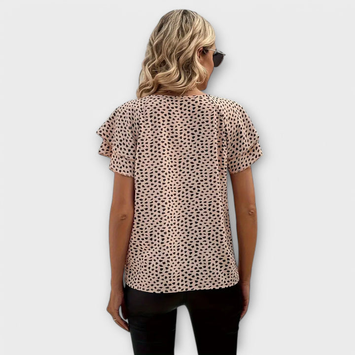 Erna | Ruffle Detail Print Blouse