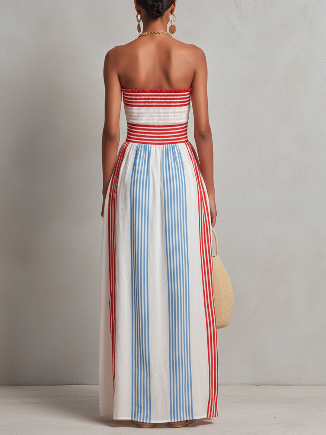 Alba | Striped Strapless Maxi Dress