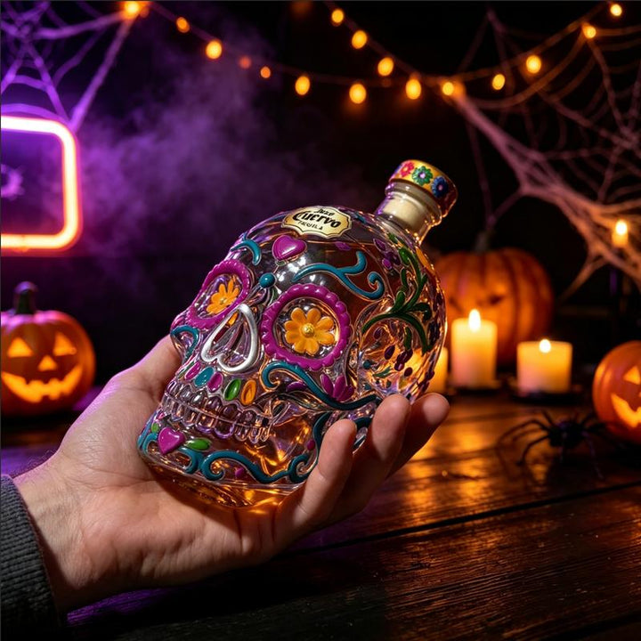 Hand-Blown Skull Liquor Bottle & Tumbler Set