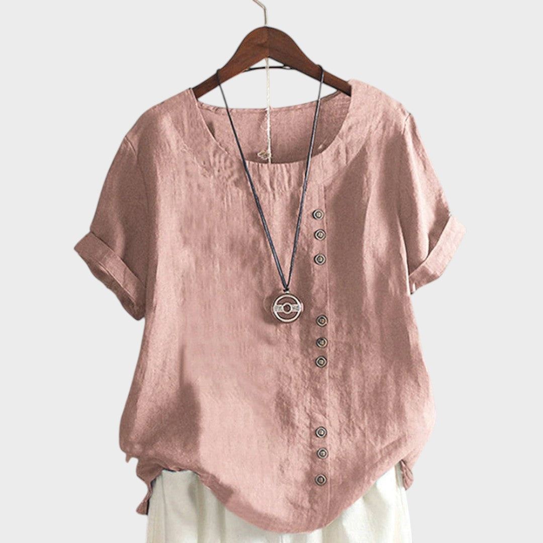 Mirna | Asymmetric Button Blouse