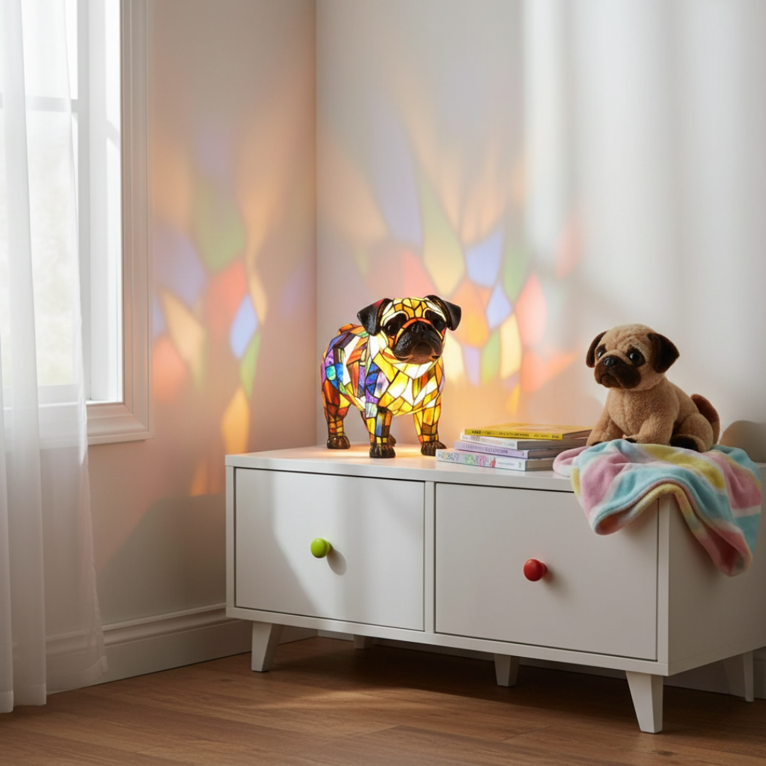 Glowing Pug – pug with a dark muzzle