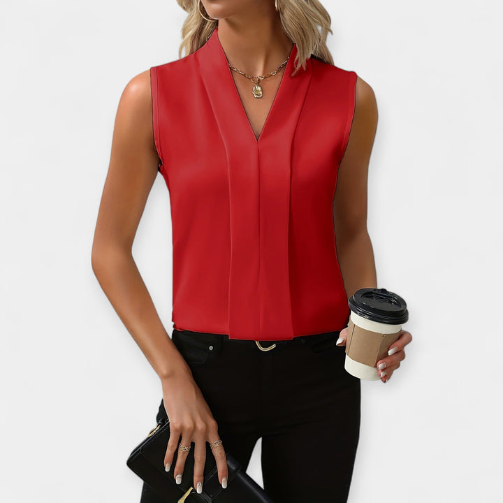 Marta | Flowing Sleeveless V-Neck Top