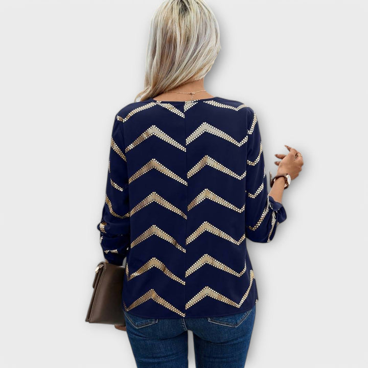 Dahlia | Elegant Half-Zip Blouse