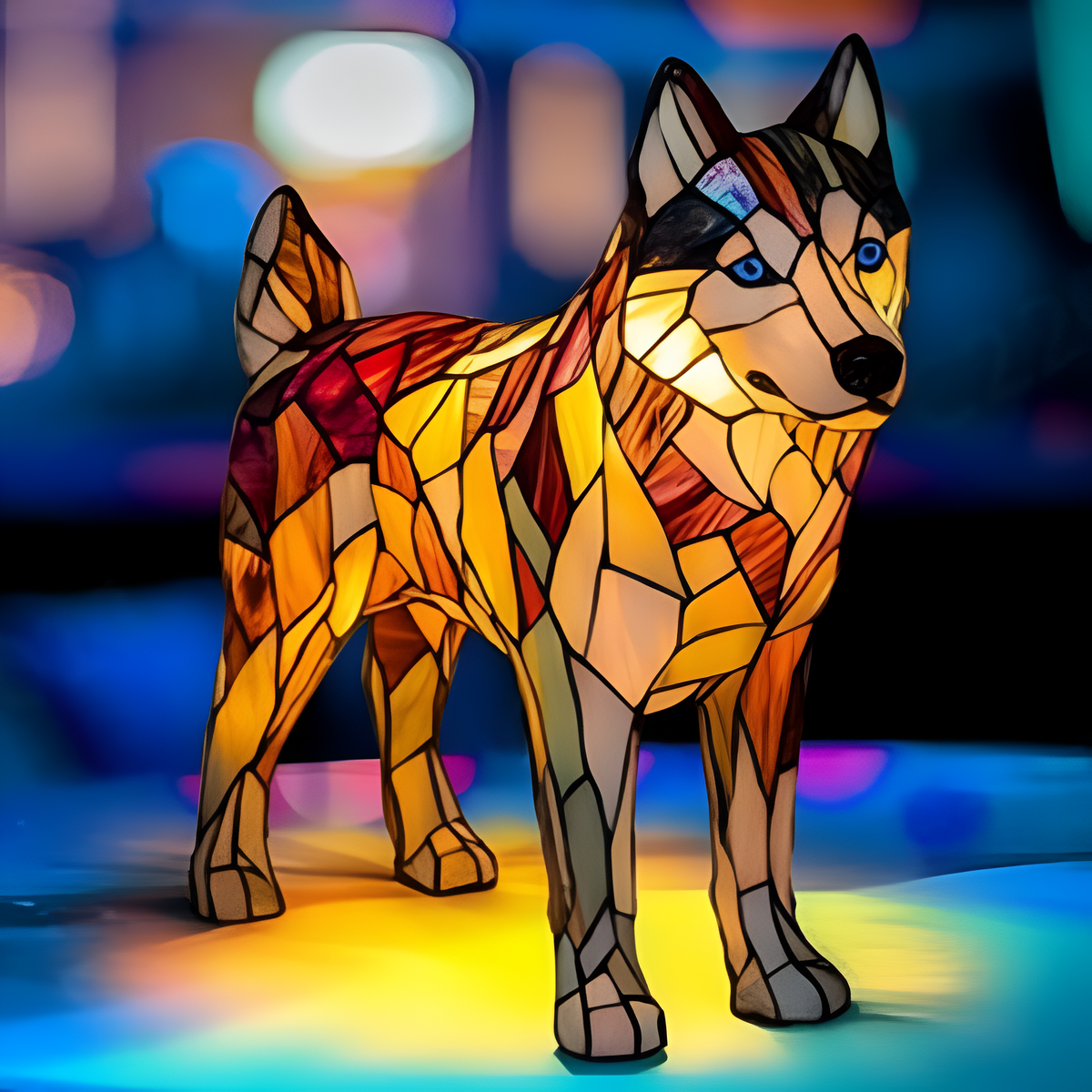 Nala – Magical Dog Lamp – standing dog with a curled tail