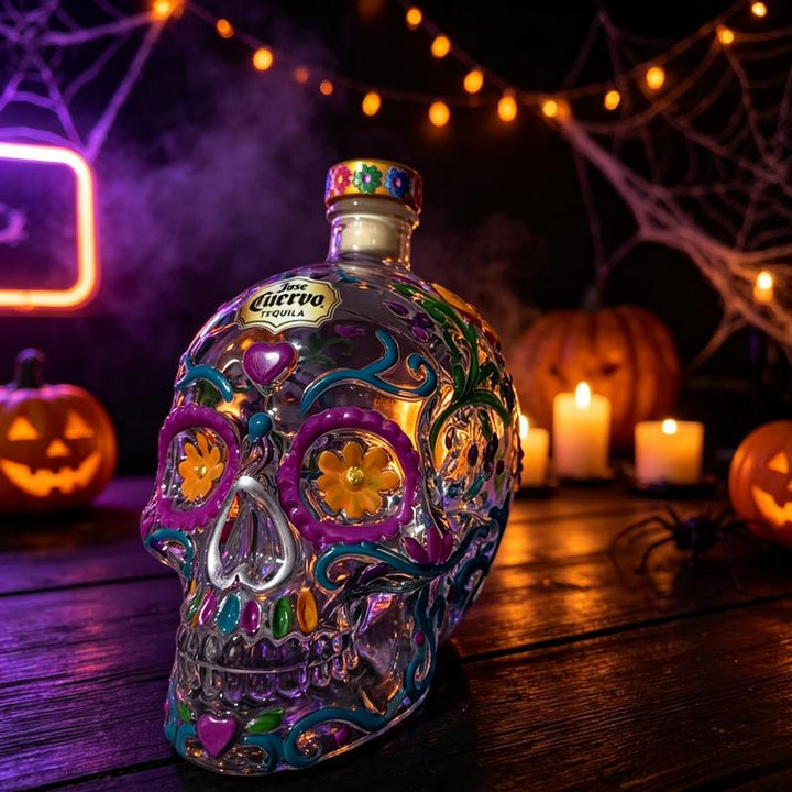 Hand-Blown Skull Liquor Bottle & Tumbler Set