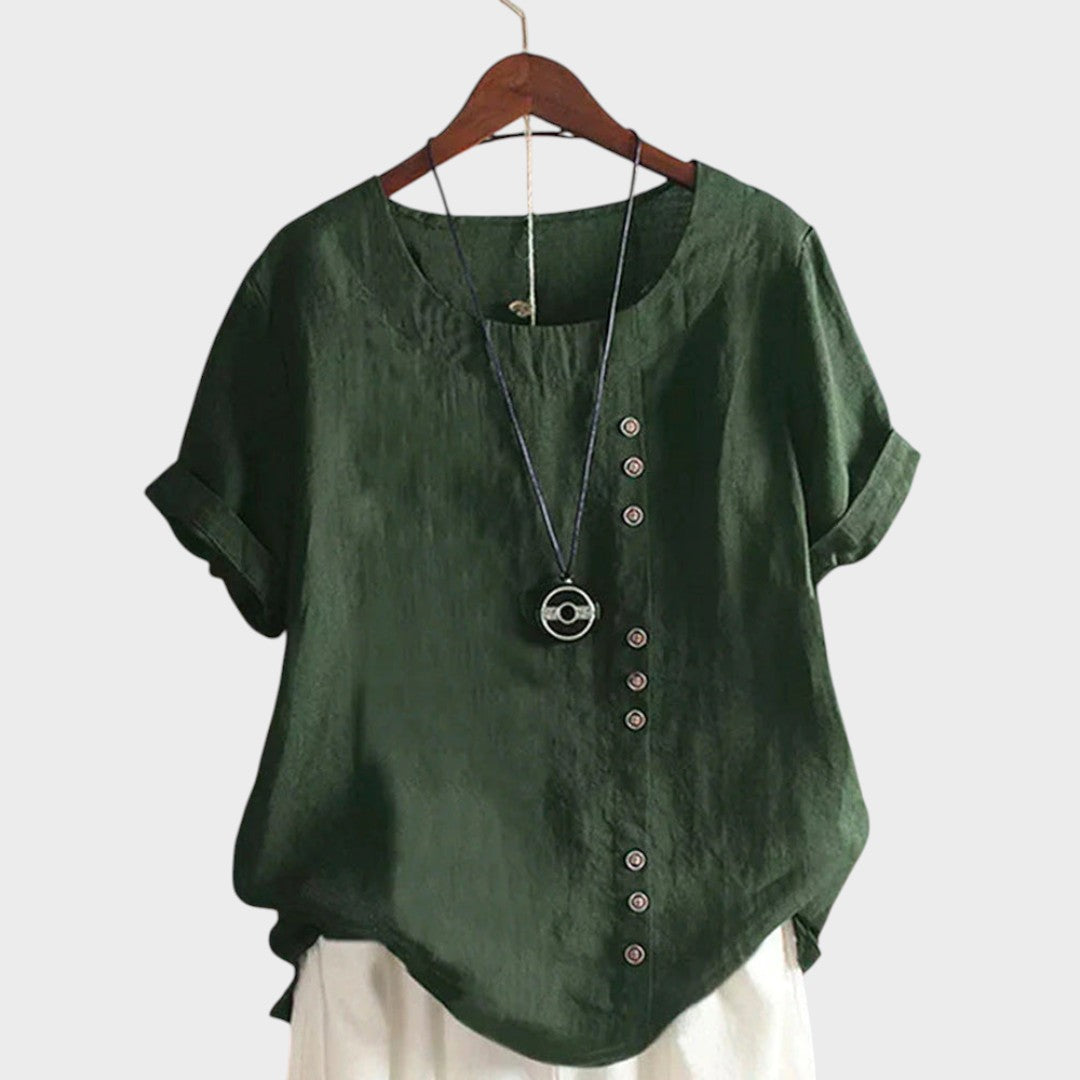 Mirna | Asymmetric Button Blouse