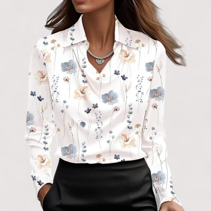 Charlotte | Satin-Finish Ruched Blouse