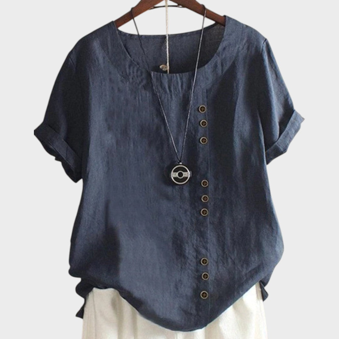 Mirna | Asymmetric Button Blouse