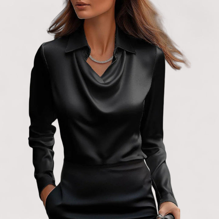 Charlotte | Satin-Finish Ruched Blouse