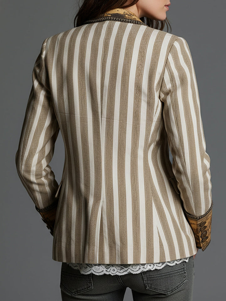 Giulia | Striped Boho Lapel Blazer