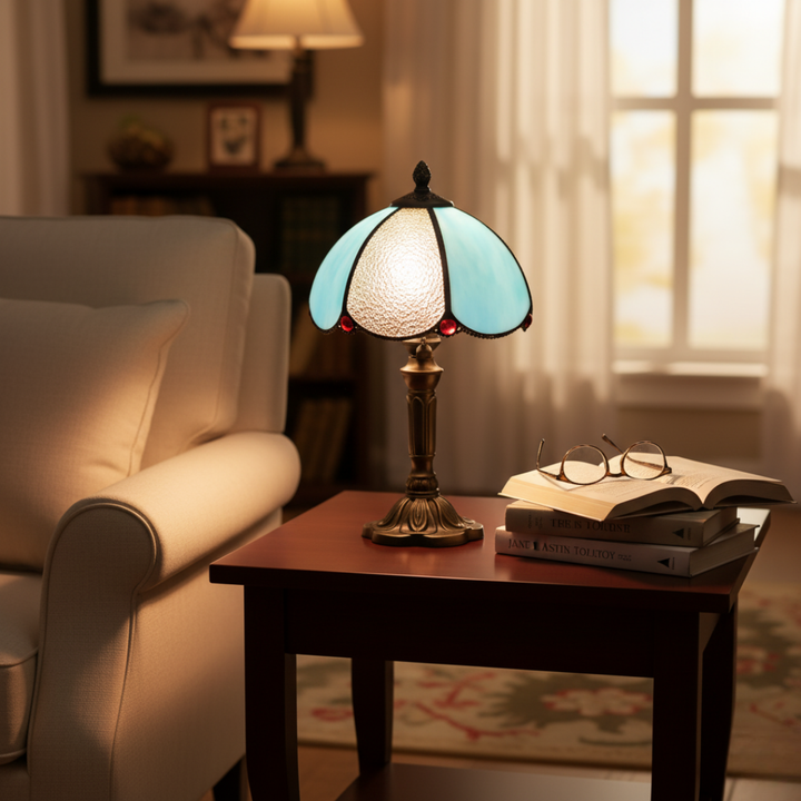 AZURIA | LUXURY TIFFANY BLUE GLASS LAMP