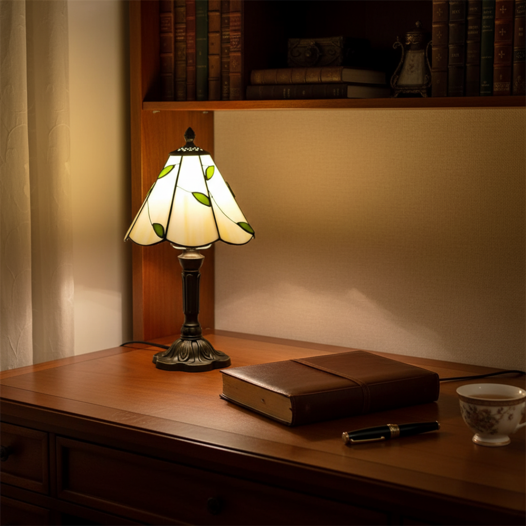 LEAFORA | RETRO TIFFANY LEAF-SHAPED GLASS LAMP