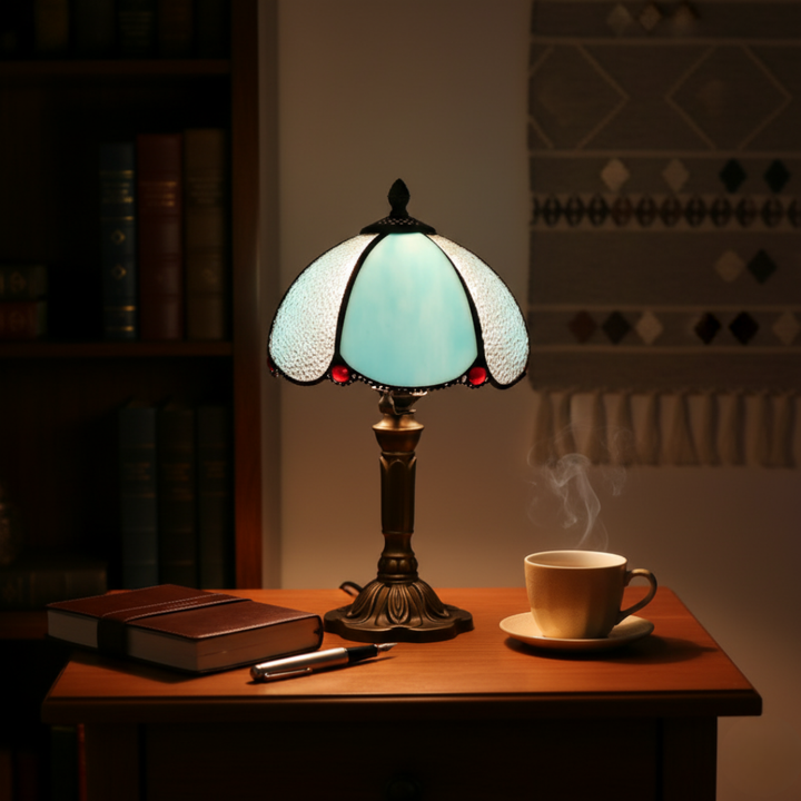 AZURIA | LUXURY TIFFANY BLUE GLASS LAMP