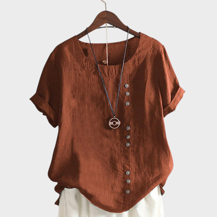 Mirna | Asymmetric Button Blouse