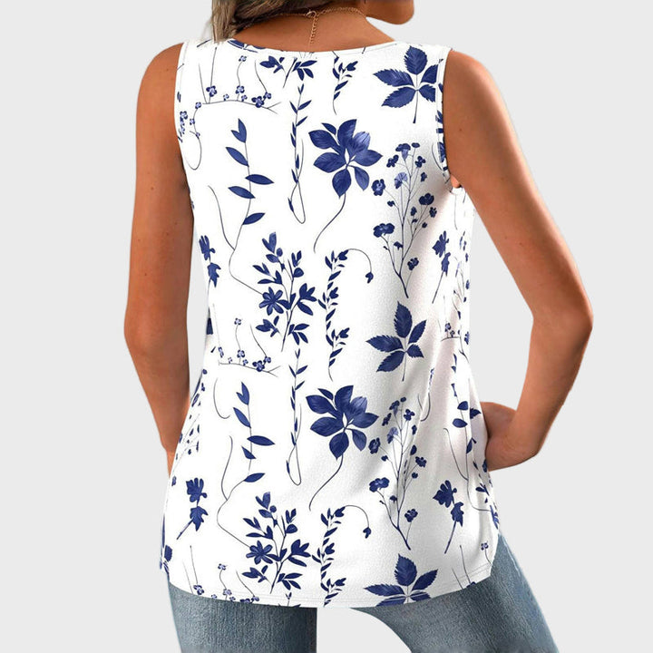 Hattie | Blue Floral V-Neck Vest Top