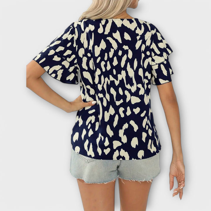 Izabela | Printed Ruffle-Sleeve Blouse