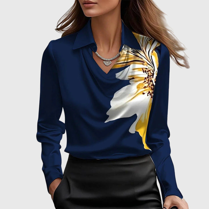 Ariana | Satin-Finish Ruched Blouse