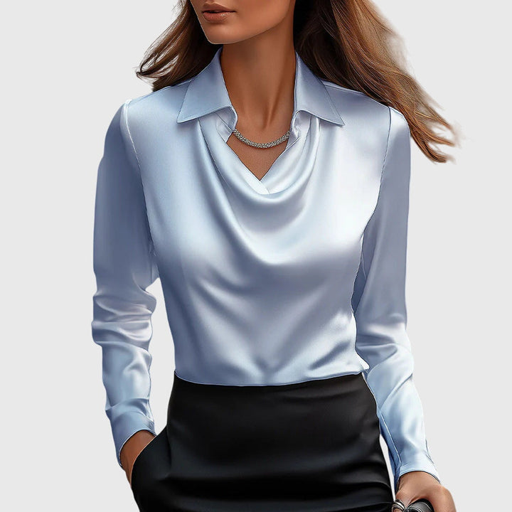 Ariana | Satin-Finish Ruched Blouse