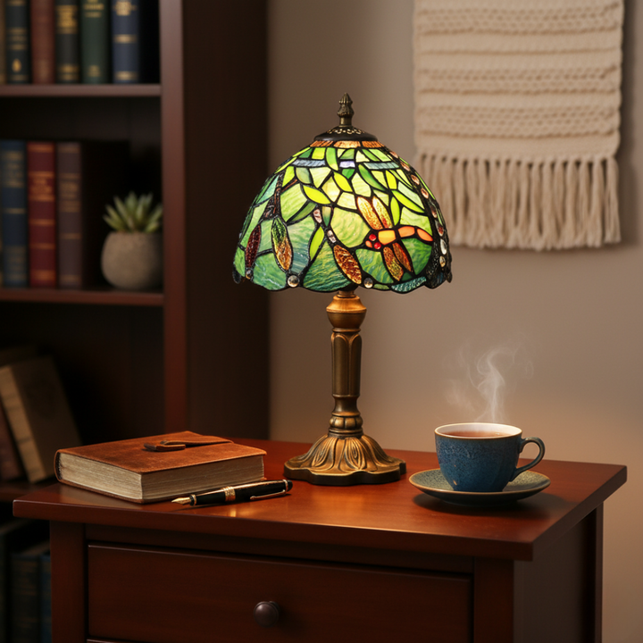 TIFFELLE | ELEGANT TIFFANY DRAGONFLY LAMP