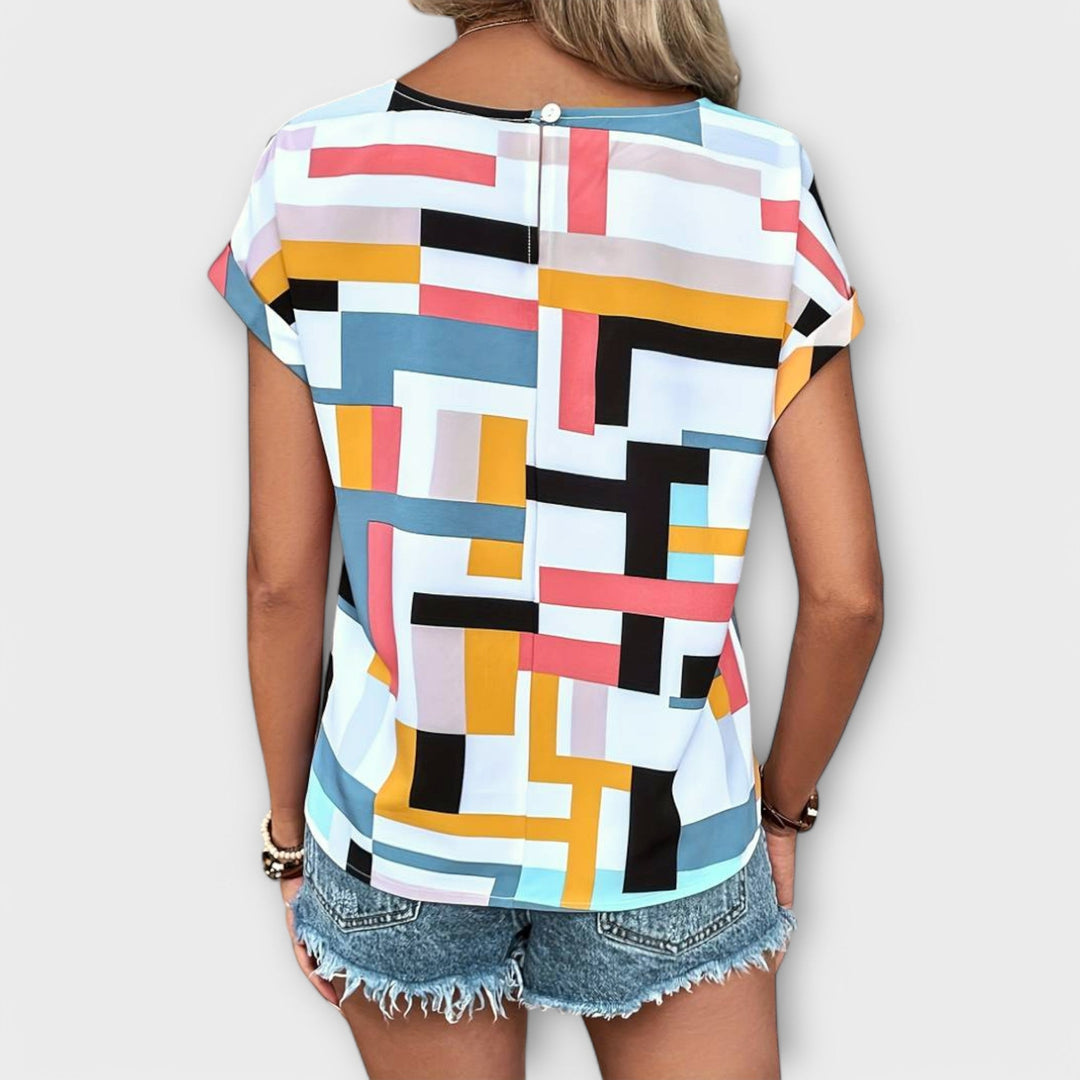 Marietta | Colourful Geometric Blouse