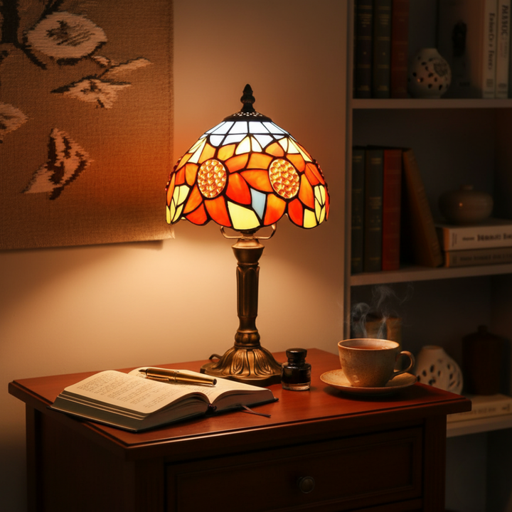 SOLELIA | VINTAGE TIFFANY SUNFLOWER GLASS LAMP