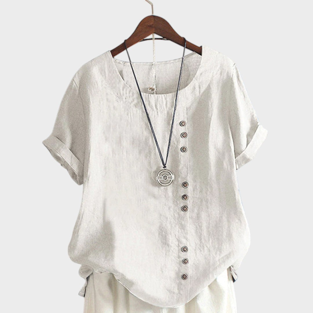 Mirna | Asymmetric Button Blouse