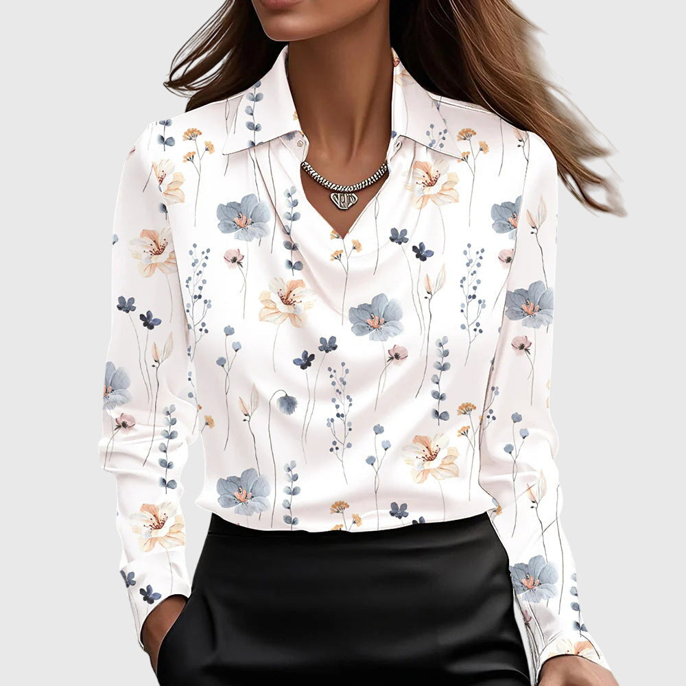 Ariana | Satin-Finish Ruched Blouse