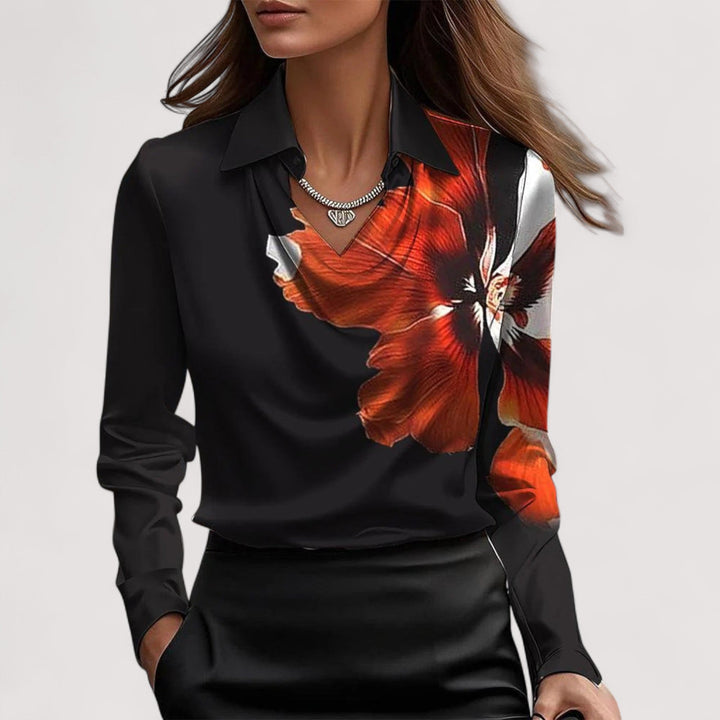 Charlotte | Satin-Finish Ruched Blouse