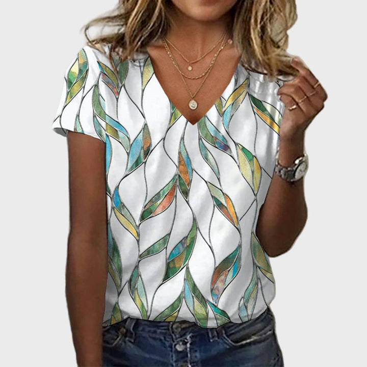 Ivy | Multicolour Wave-Print Blouse