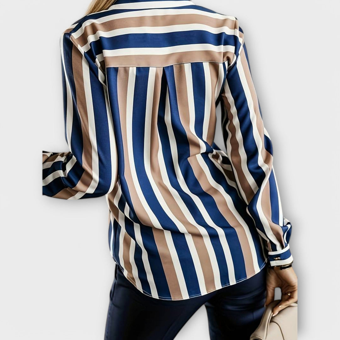 Hela | Mixed-Stripe Button-Up Shirt