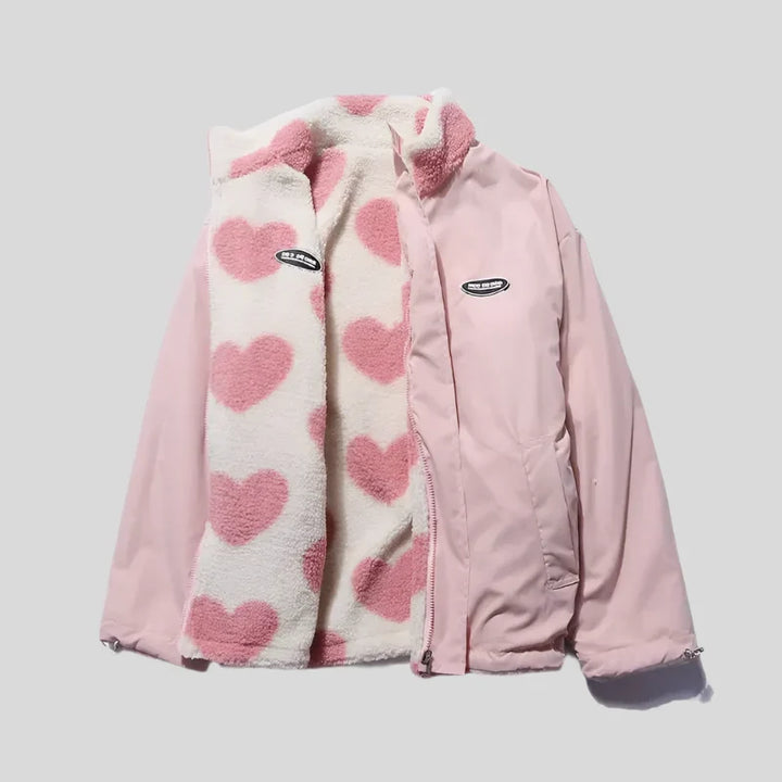Caterina | Cappotto in Pelliccia con Cuori Multicolore
