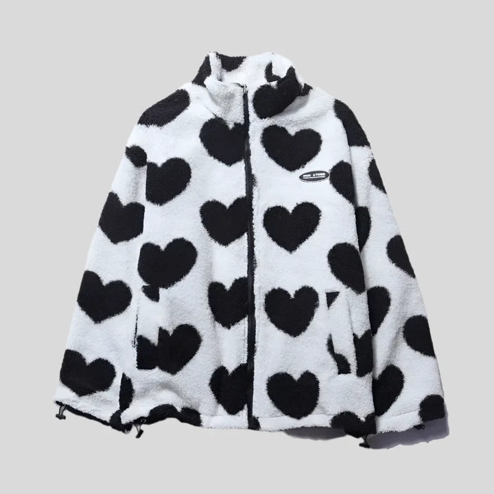Caterina | Cappotto in Pelliccia con Cuori Multicolore