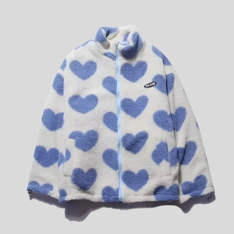 Caterina | Cappotto in Pelliccia con Cuori Multicolore