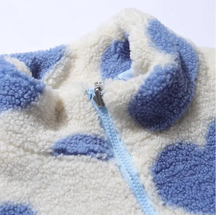Caterina | Cappotto in Pelliccia con Cuori Multicolore
