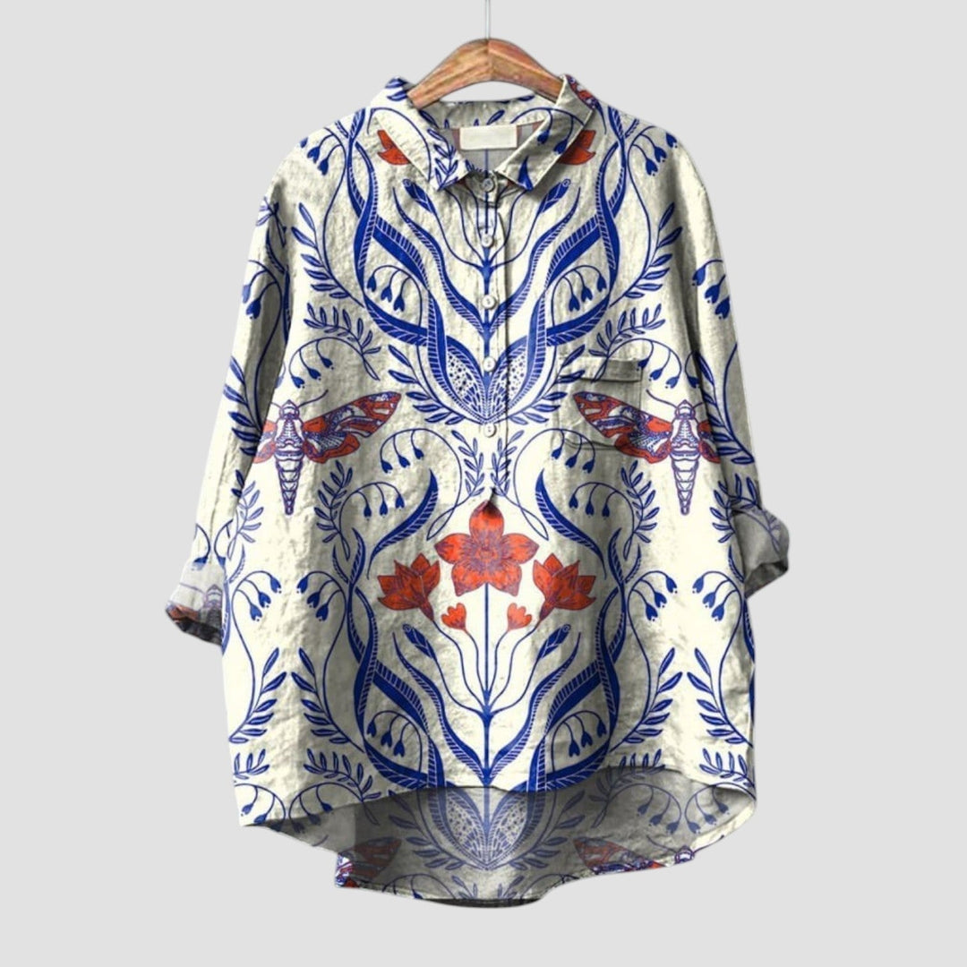 Pippa | Blue Dog-Print Shirt