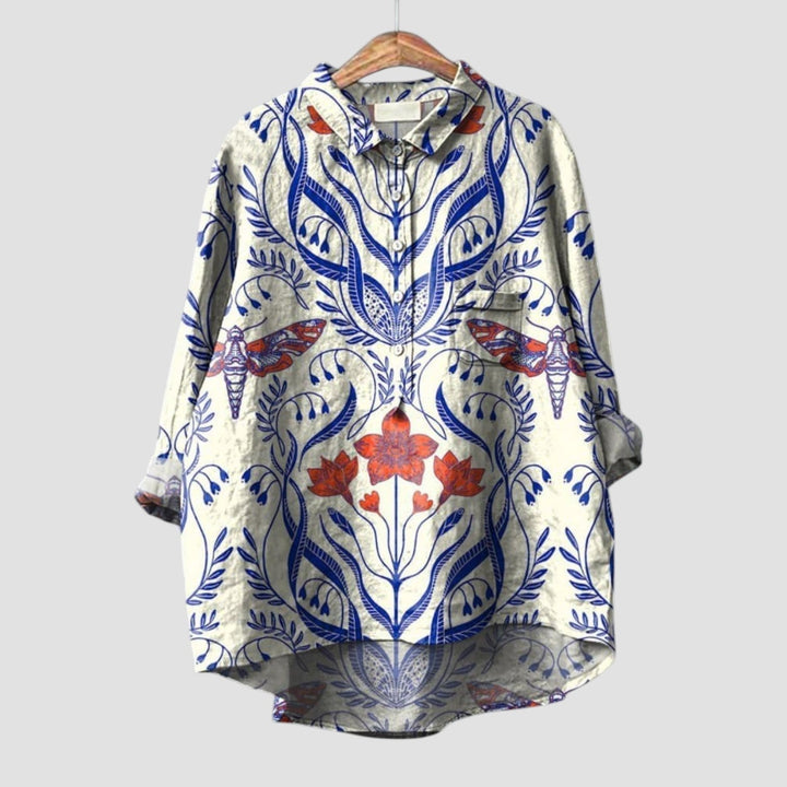 Pippa | Blue Dog-Print Shirt