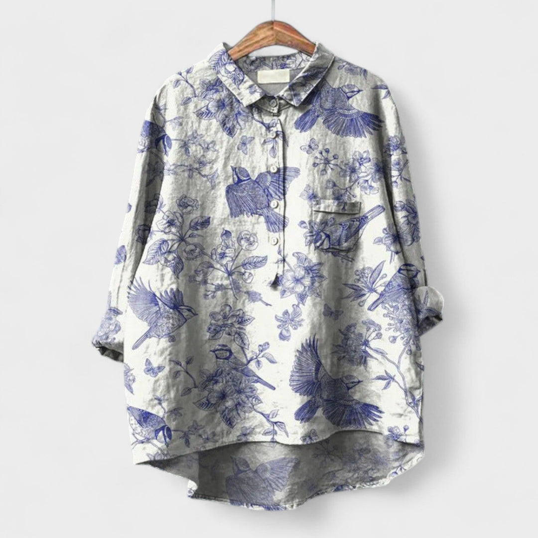 Filipa | Vintage-Inspired Print Blouse