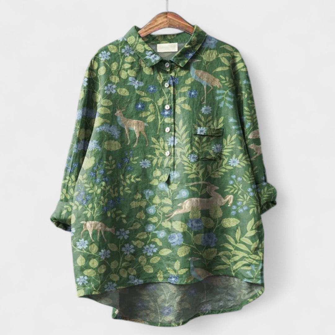 Filipa | Vintage-Inspired Print Blouse