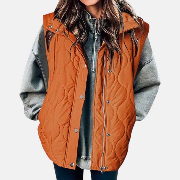 Manuela | Gilet Trapuntato con Zip e Bottoni