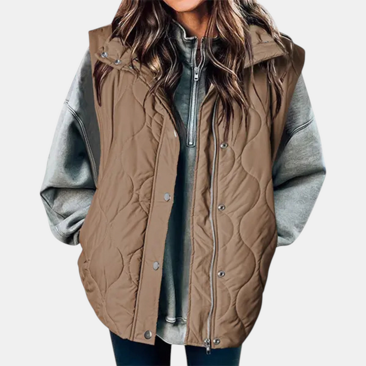 Manuela | Gilet Trapuntato con Zip e Bottoni
