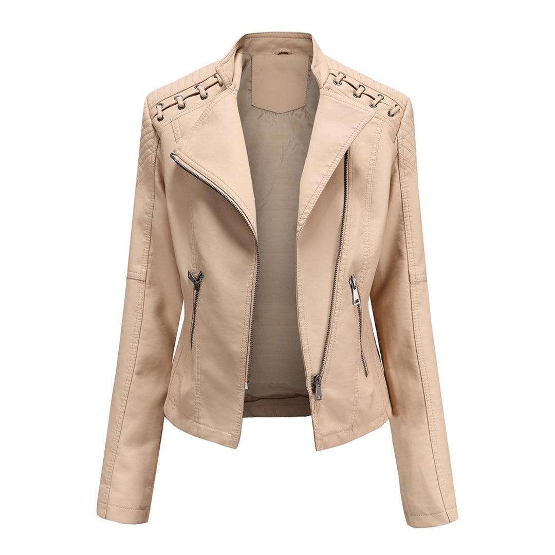 Serena | Giacca Trapuntata Biker Asimmetrica con Occhielli