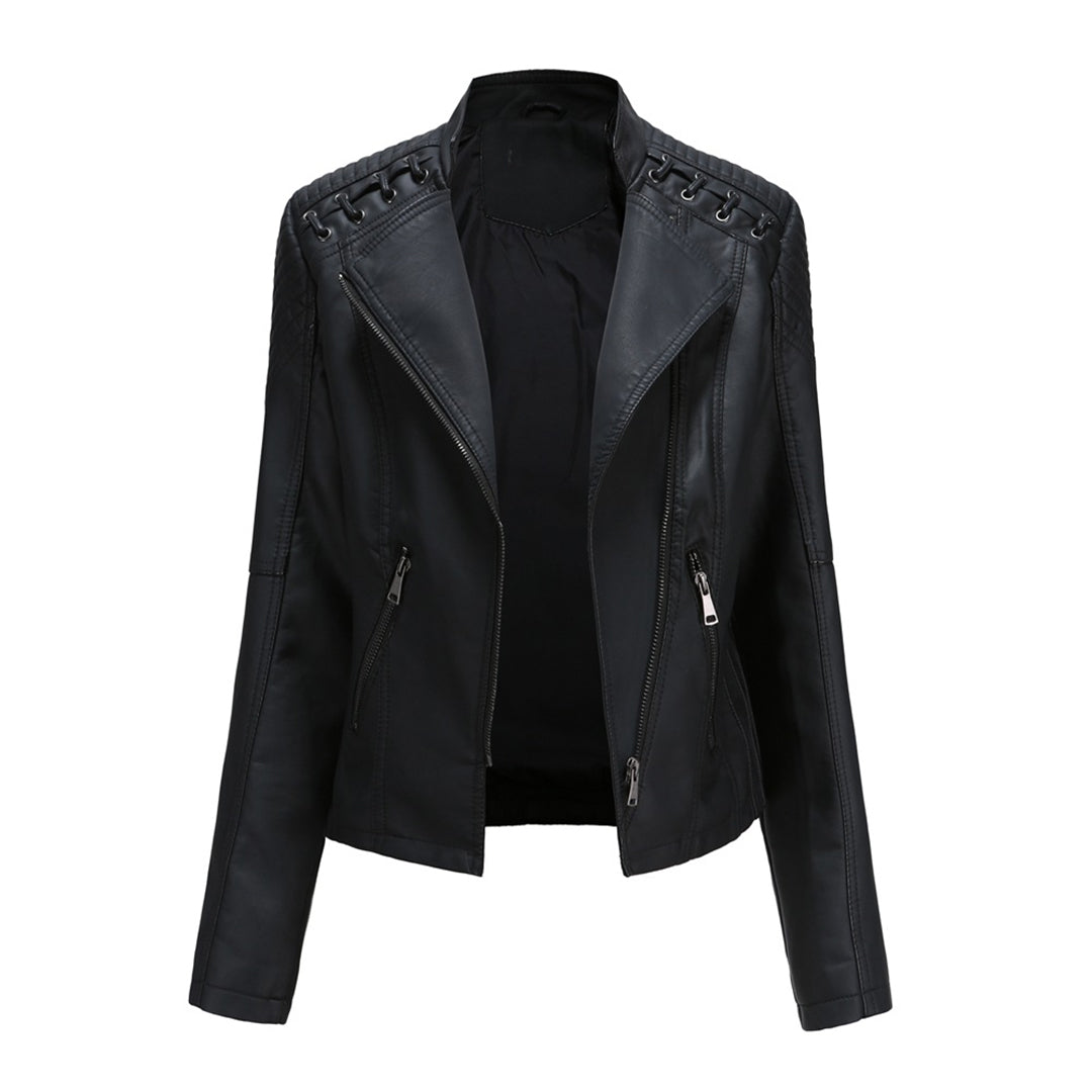 Serena | Giacca Trapuntata Biker Asimmetrica con Occhielli