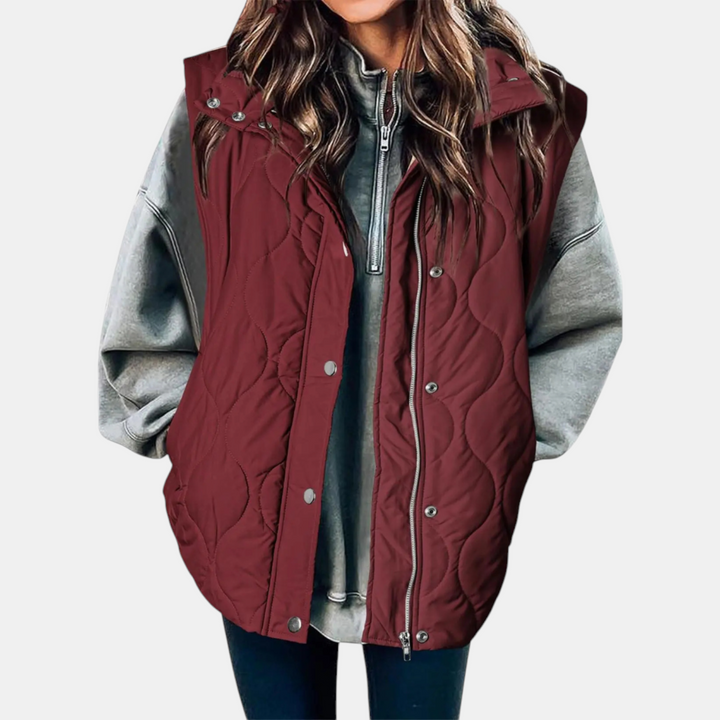 Manuela | Gilet Trapuntato con Zip e Bottoni