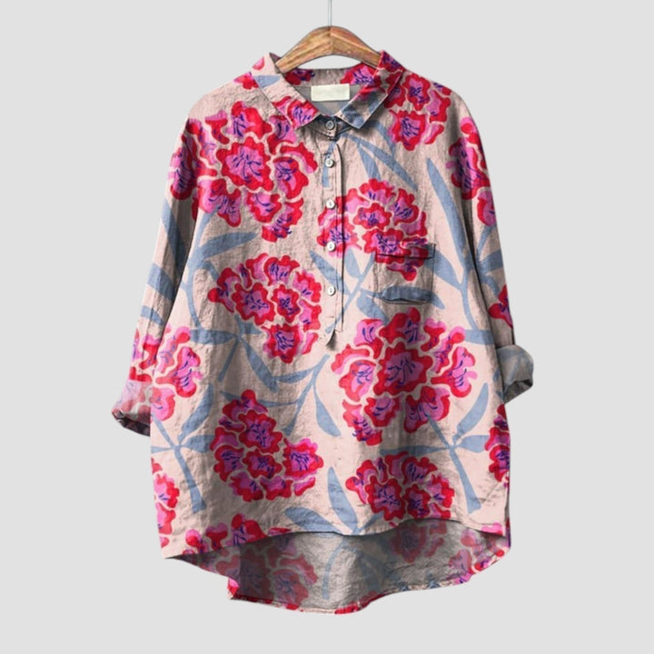 Pippa | Blue Dog-Print Shirt