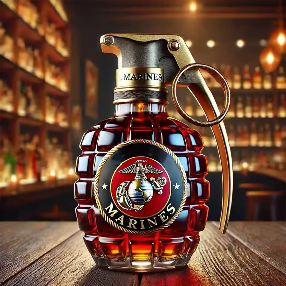 Grenade Whisky Bottle (Claw Base) – grenade-shaped decorative bottle