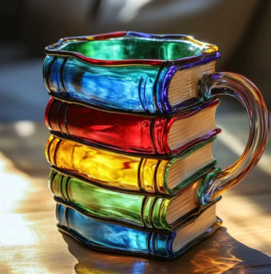Artisan Colourful Book-Themed Mug