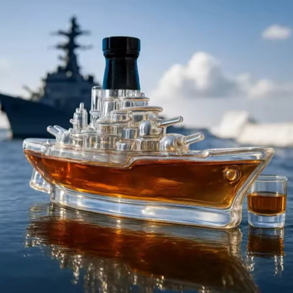 Military Ship Whisky Bottle – ship-shaped decorative bottle